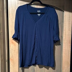 Croft & Barrow Navy Blue Blouse